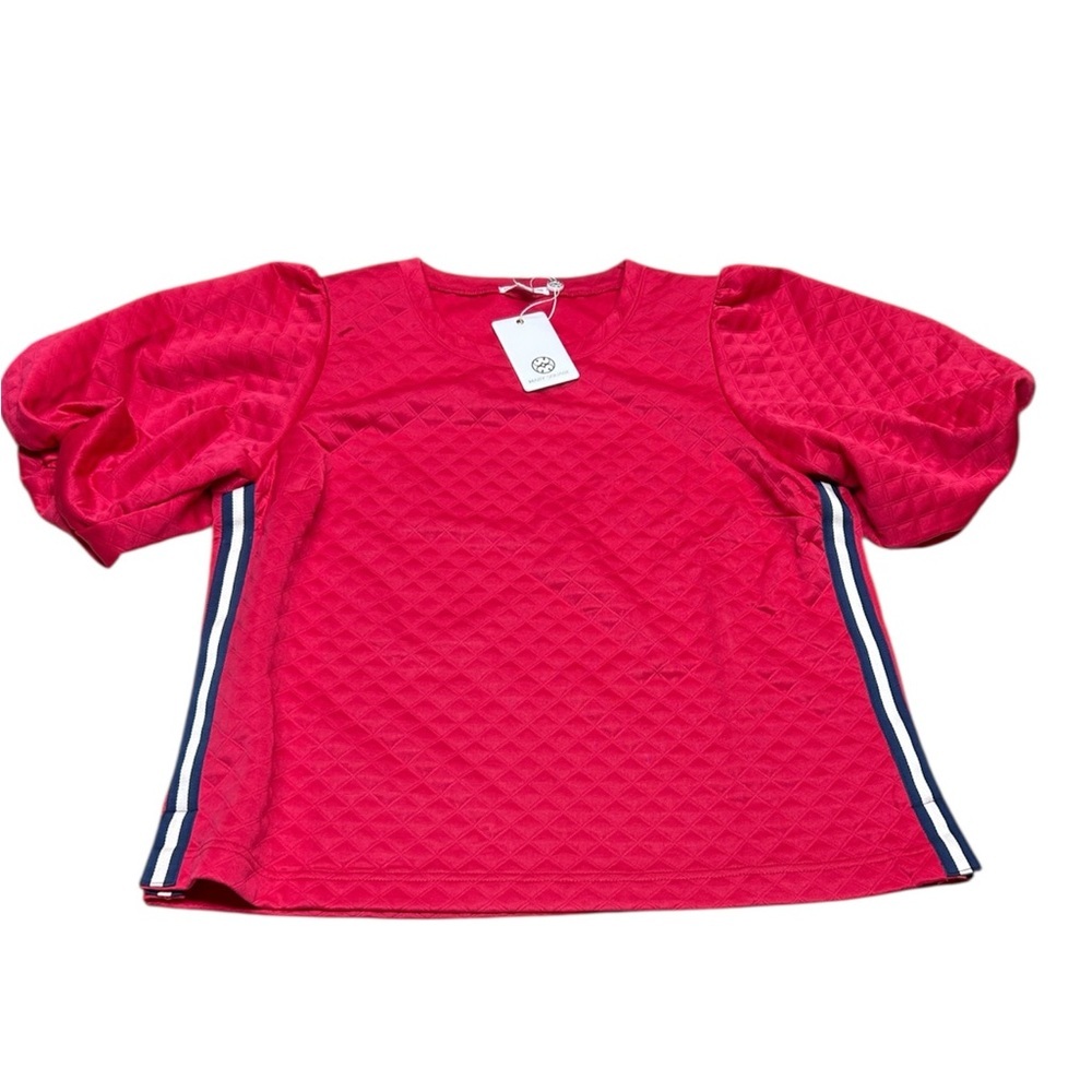 Mary Square Bright Pink Puff Sleeve Top